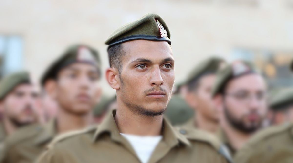Omri Cohen with his platoon